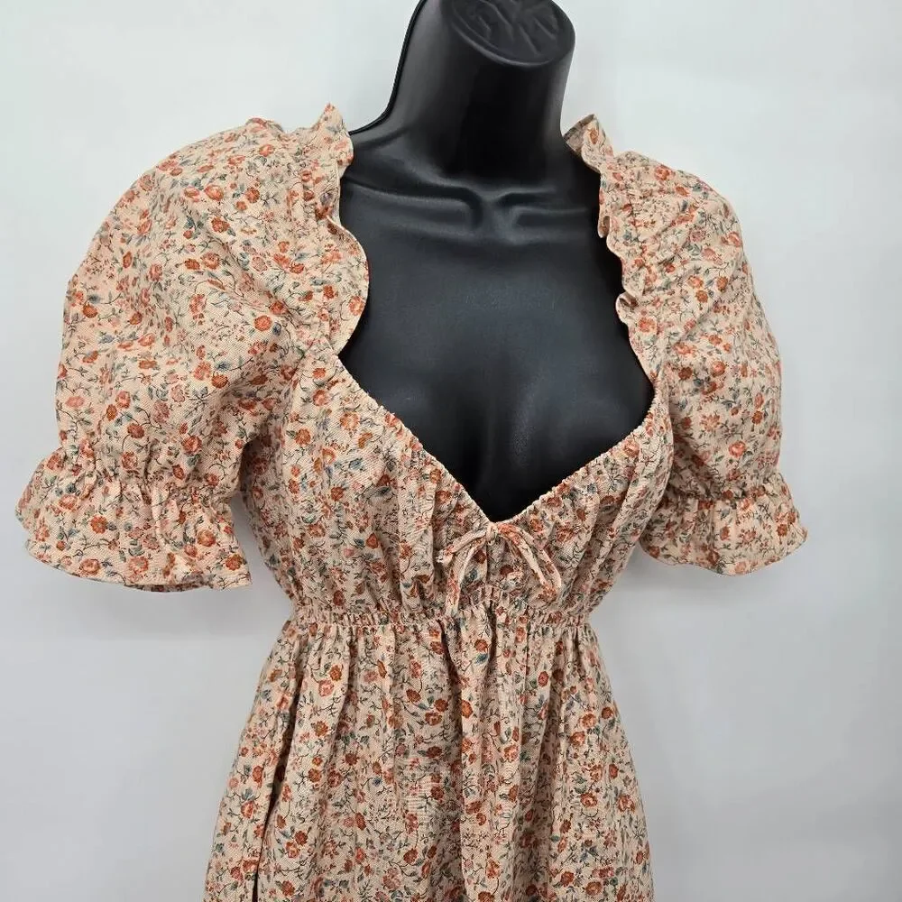 Reformation Channa Dress Size Medium Floral Babydoll Wedding Guest
